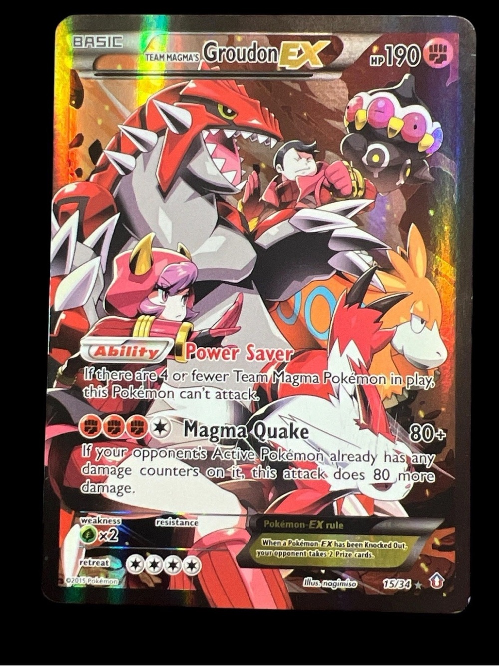 Team Magma's Groudon EX 15/34 Double Crisis Holo